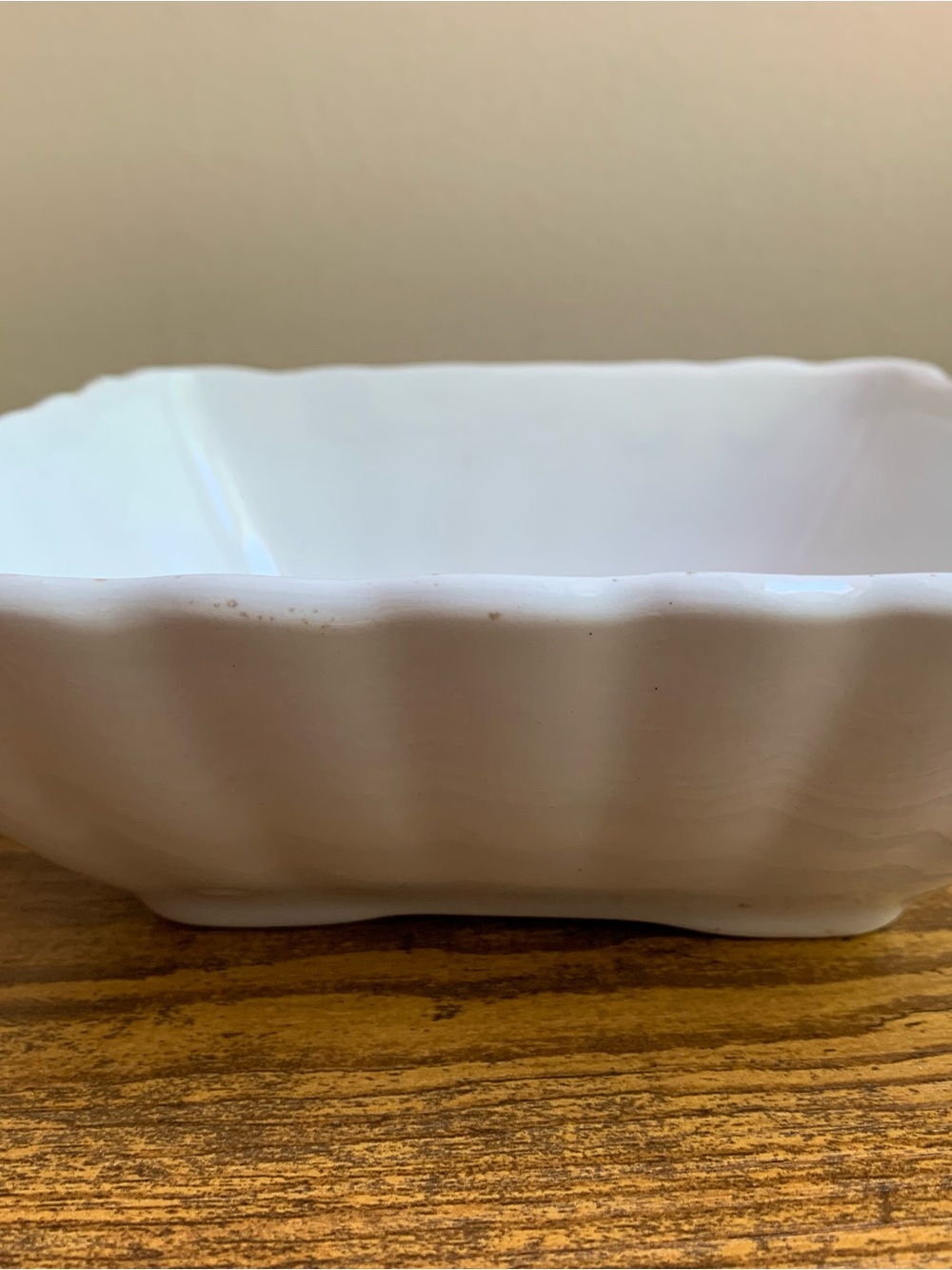 Vintage Antique English Royal Ironstone China Square Scalloped Bowl - Picture 5 of 10